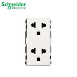 Ổ cắm đôi 3 chấu 16A, size L Schneider F1426UEST2M_G19 S_Flexi