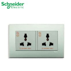 Bộ ổ cắm đôi đa năng 13A Schneider KBT413S_AS_G19 Vivace