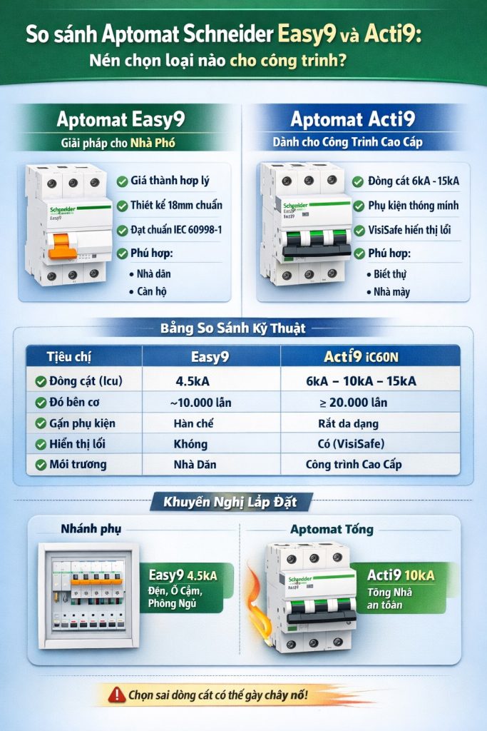 so sánh aptpmat Easy9 và Acti9 Schneider