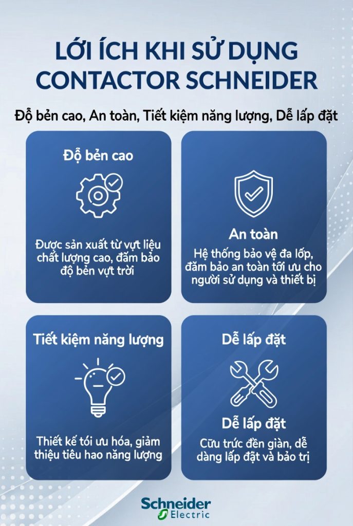 Lợi ích sử dụng contactor Schneider
